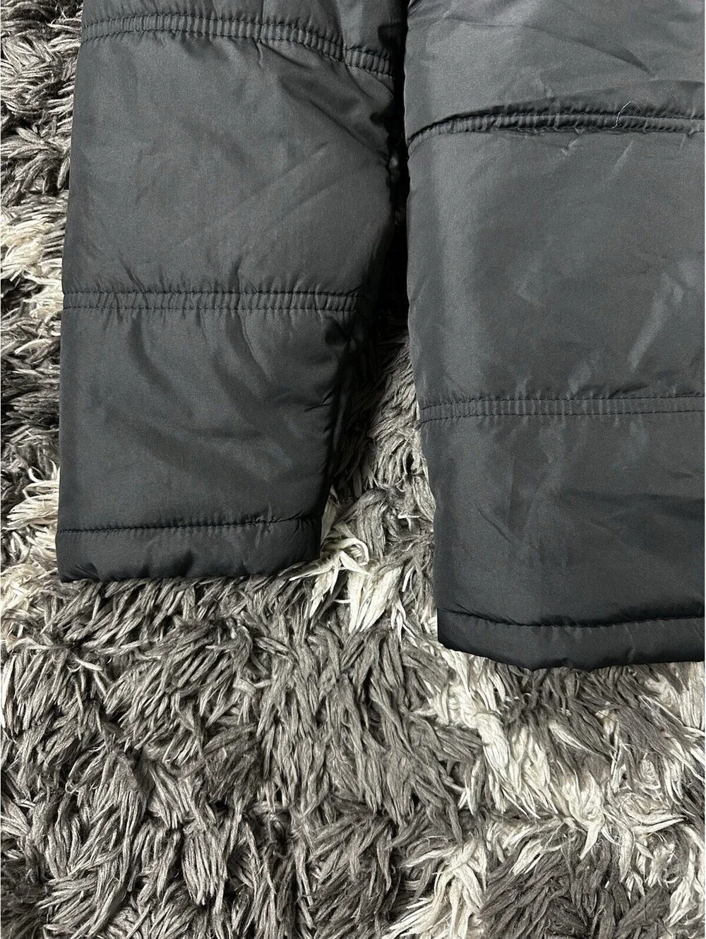 NWT Weatherproof vintage Puffer Jacket Mens Medium Black Sherpa Fleece Lined